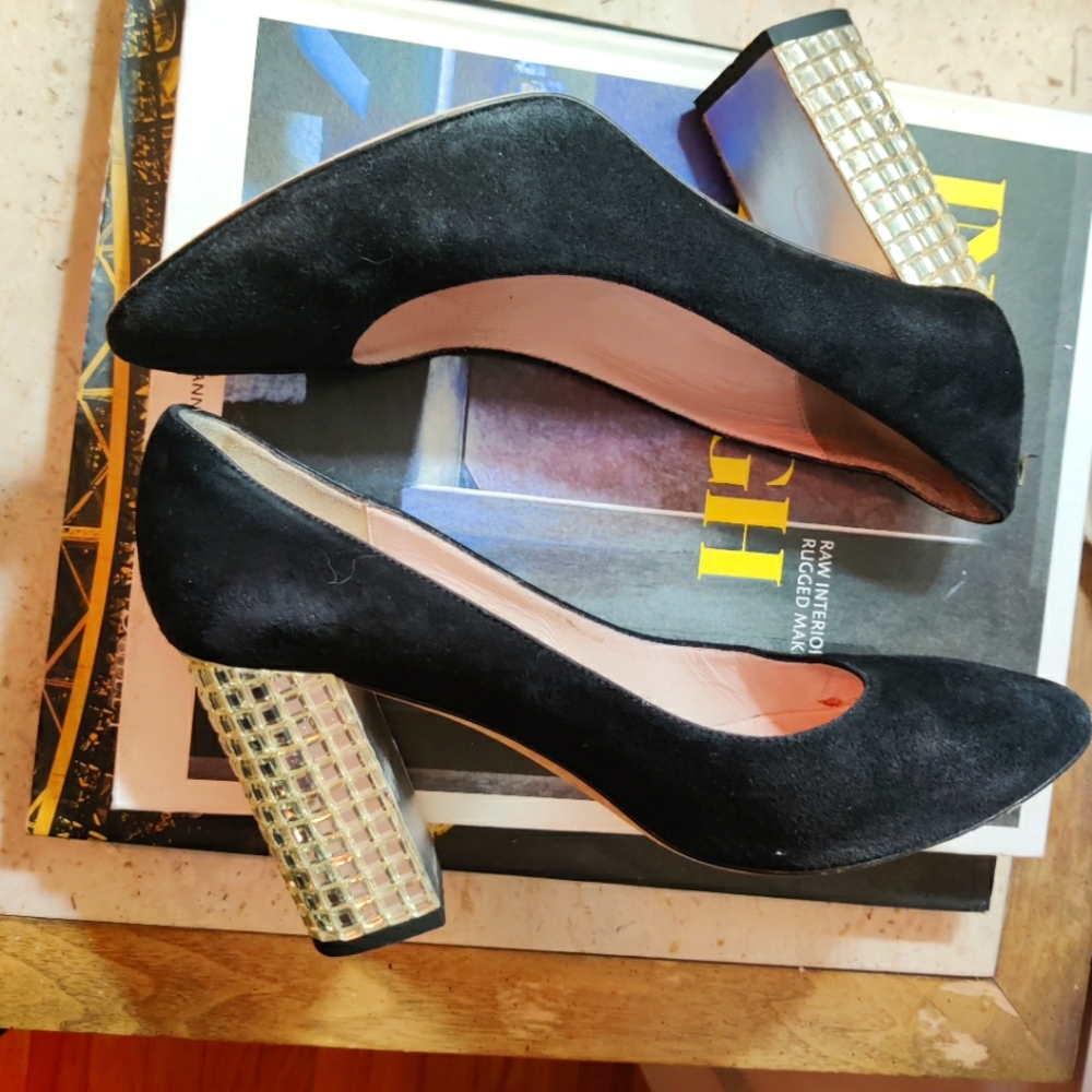 Kate Spade Mirror Tile Block Heels Size 7